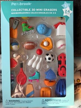 Penbrook Collectible 3D Mini Erasers - Multicolor Sports Set